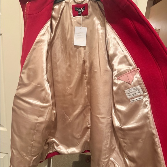 J. Crew Bold Scarlet Pea Coat - Picture 3 of 6